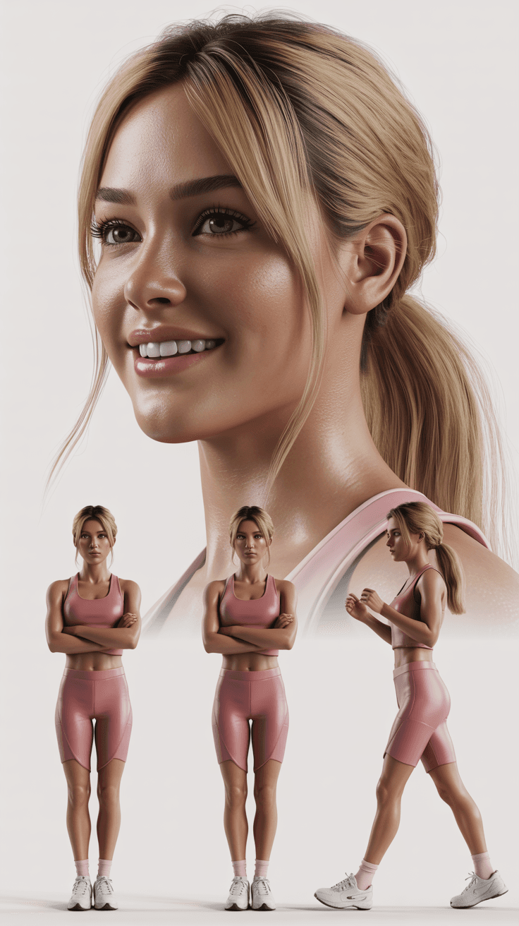 AI generated: A highly detailed and hyper-realistic full-body digital illustration of a 18-year-old blonde woman w...
