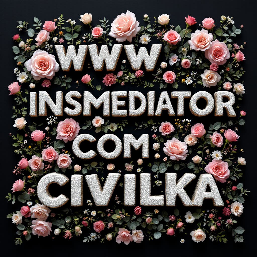AI generated: A slogan 'www.insmediator.com/autocivilka' written in capital letters, made up of individual stone-l...