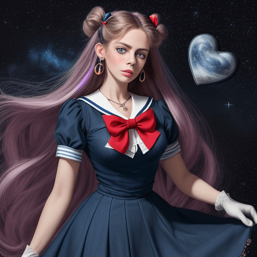 AI generated: Masterpiece, best quality, (1 girl), jane kaczmarek, denim shot, night sky, moonlight, evening, whit...
