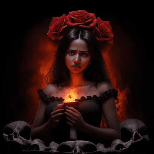 AI generated: Una rosa negra en el infierno