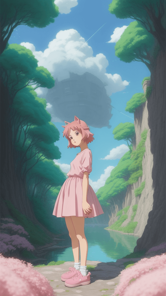 AI generated: pinky Studio Ghibli 16k4d rfktrstyle"pose in a ultrarealistic background" <lora:Vut_out_XL_MU:0. 800...
