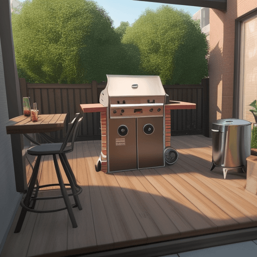 AI generated: GENERATE REALISTIC IMAGE OF A BBQ AREA IN AN APARTMENT, 4K
