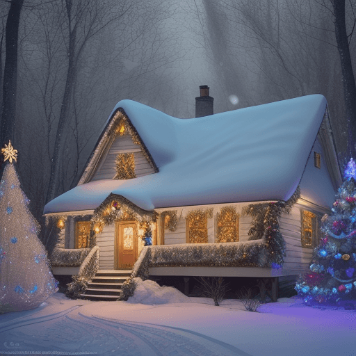 AI generated: /imagine prompt: color photo of "Art by Kajenna, full body, Christmas evening in winter forest, fall...