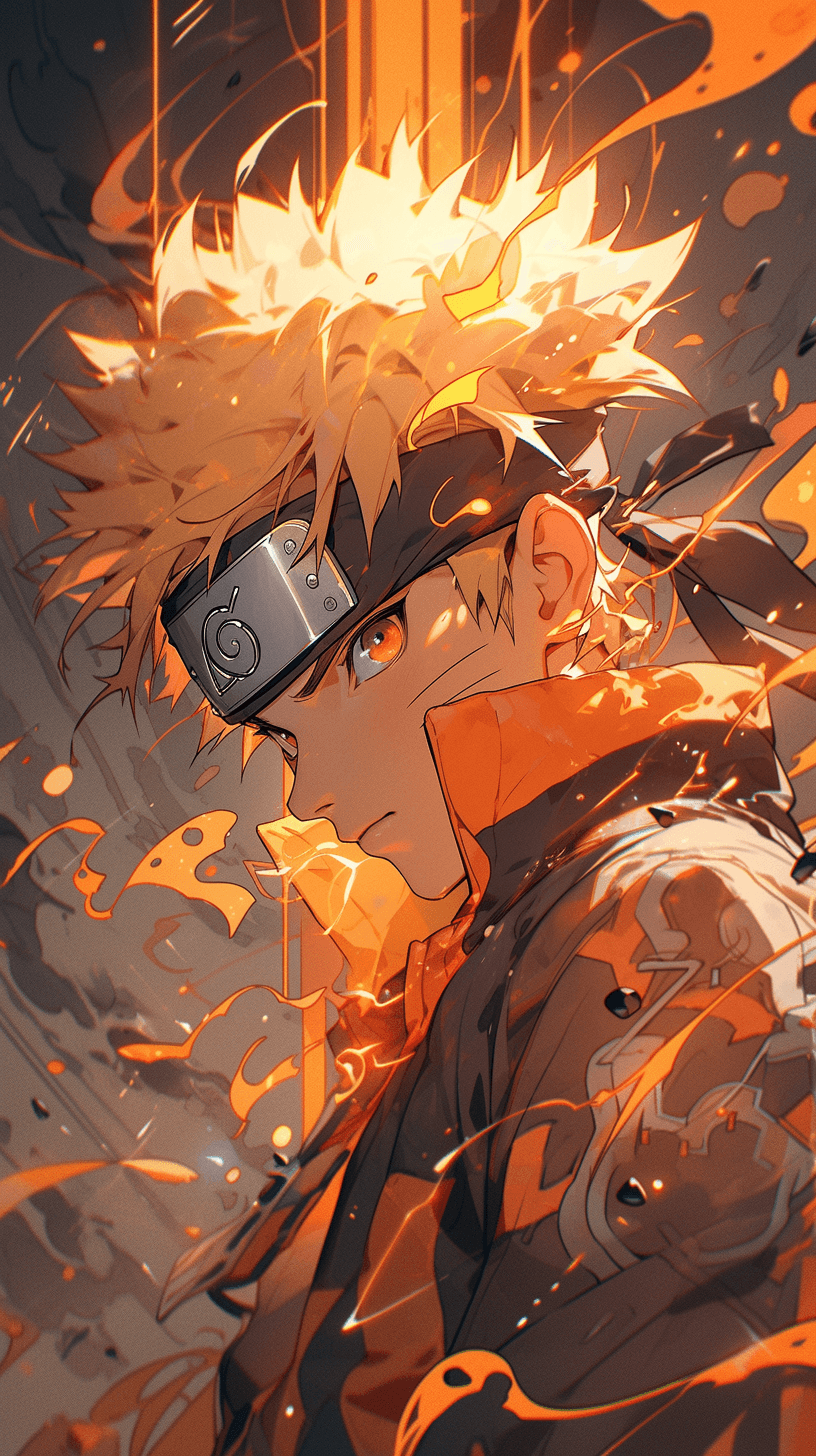 AI generated: naruto anime wallpaper, naruto wallpaper, in the style of cyberpunk dystopia, light yellow and dark ...