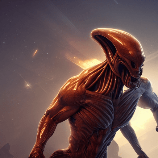 AI generated: high resolution photography of an alien, Character Design, full body, futuristic, highly detailed, b...