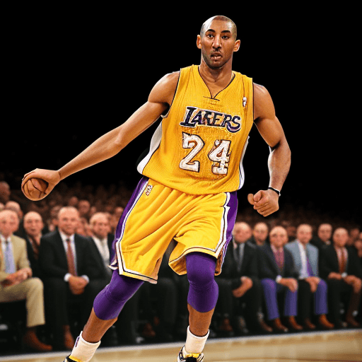 AI generated: image of kobe bryant with fist clenched 