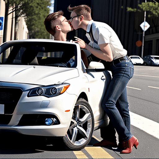 AI generated: gay cars kissing