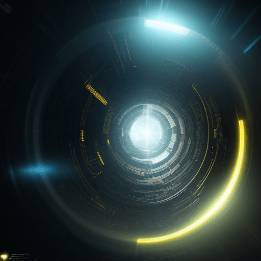 AI generated: rendering, light and time bending through space and time, worm hole, alien life, cyber punk, sci-fi,...