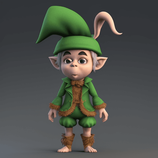 AI generated: cria varios personagens imagem realista 3d do personagem vilão duende macabro