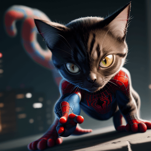 AI generated: spiderman cat, hyper detalic, cinematic, animation, 8k