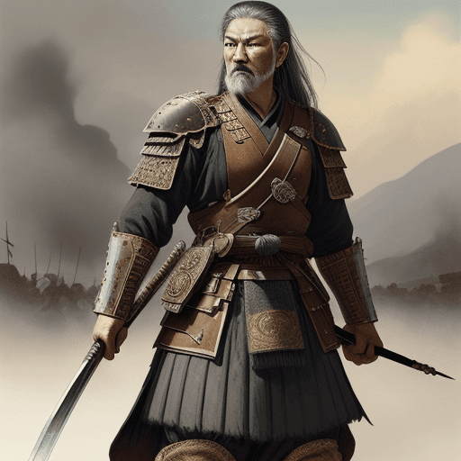 AI generated: Print for poster, warrior, general view, illustration, high detail, old times, old wars, --ar 9:16 -...