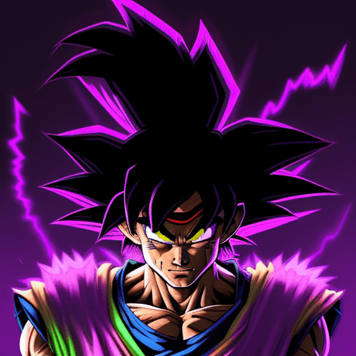 AI generated: Blacklight goku illustration