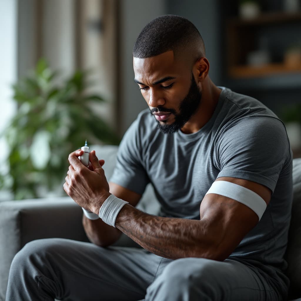 AI generated: 30 year old black man, short buzz cut hair, 5 o clock shadow, brown eyes, good looking, athletic bod...