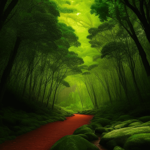 AI generated: Fondo de un bosque encantado