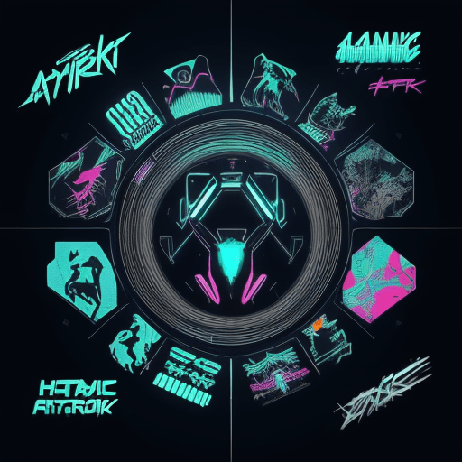 AI generated: A Posting, dynamic style, Animals, dance music, complete picture, cyberpunk style, futuristic techno...