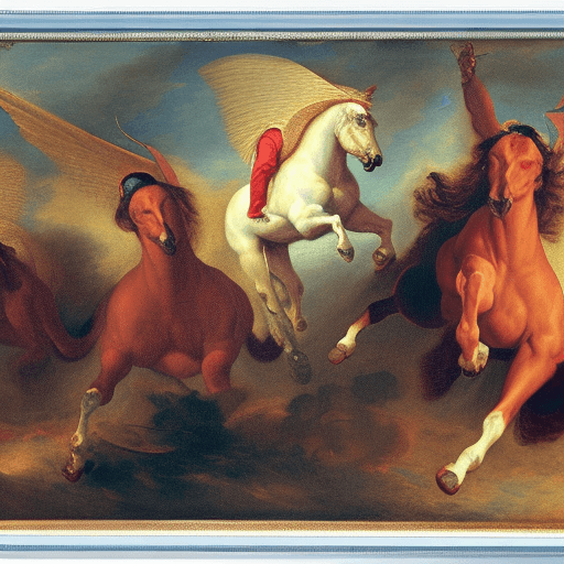AI generated: a painting of a group of people riding horses, a renaissance painting, by Peter Paul Rubens, Shutter...