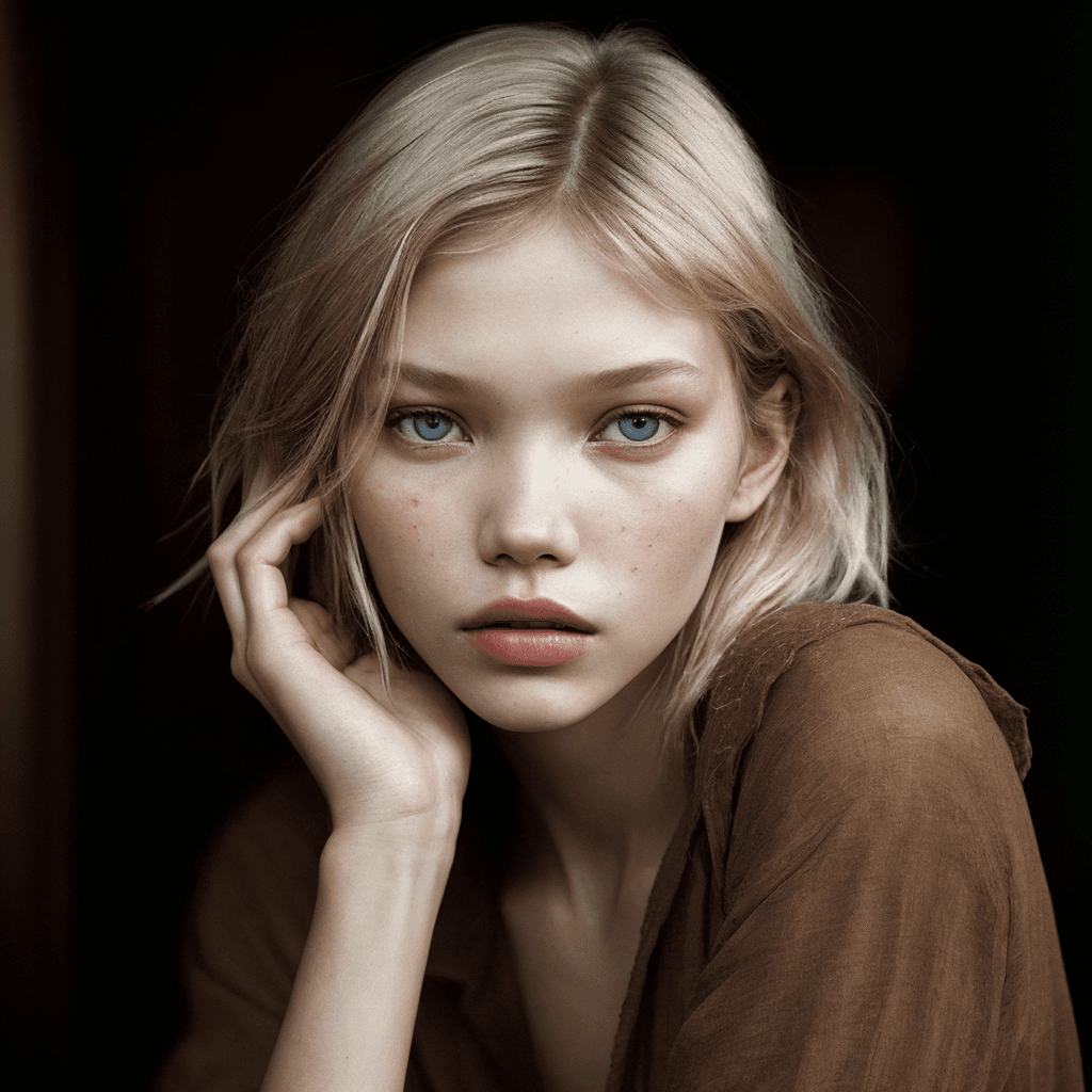 AI generated: portrait sasha luss, sadness, longing, photo and style by Steve McCurry, better face, better eyes, b...