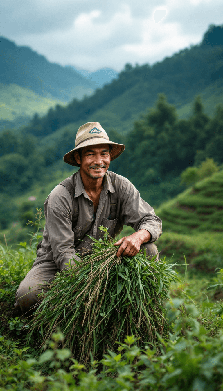 AI generated: indonesian farmer man