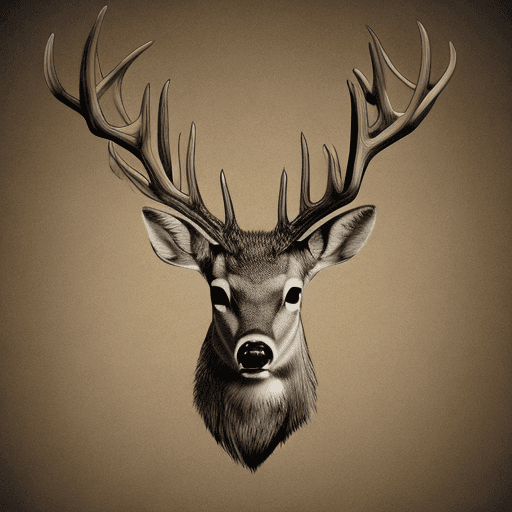 AI generated: mascot, Male BUCK deer, vector, black and white, face, logo, named Northern Stag