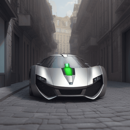 AI generated: a futuristic car is parked on a cobblestone road, a digital rendering by Grillo Demo, cg society con...