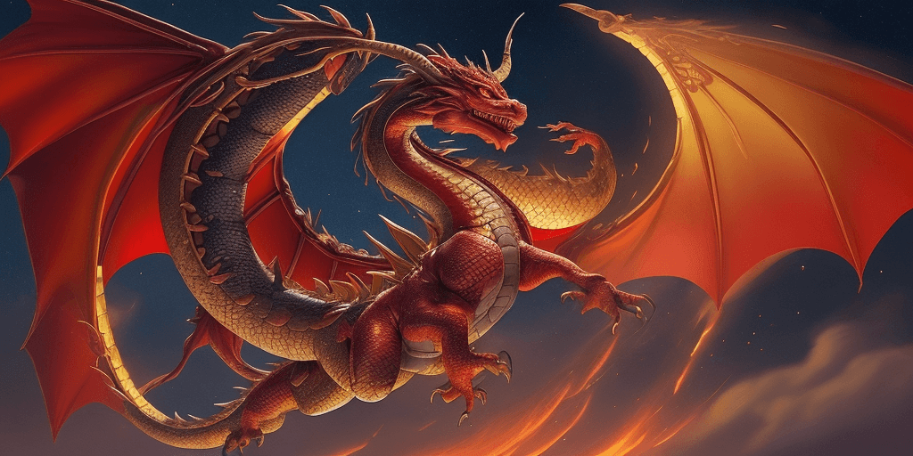 AI generated: Create an image featuring a traditional Chinese Dragon in flight under the night sky. The dragon sho...