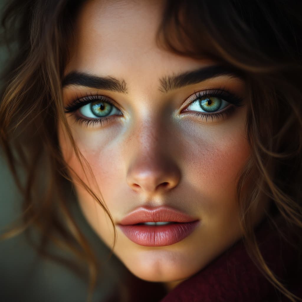 AI generated: 
A close-up color portrait of a very pretty woman of Italian descent with light brown hair and black...