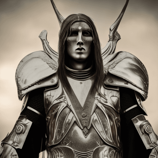 AI generated: Michael the arc angel in black metal armor, 8k


