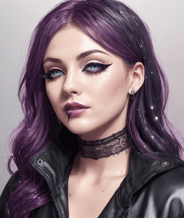 AI generated: {Jeanette Voerman} 18 y.o. , vampire the masquerade bloodlines fashion, [ (dripping mascara:1.3) : g...