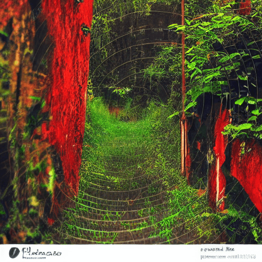 AI generated: blak red backround township summer, african ,colorful, chic, simple urban jungle