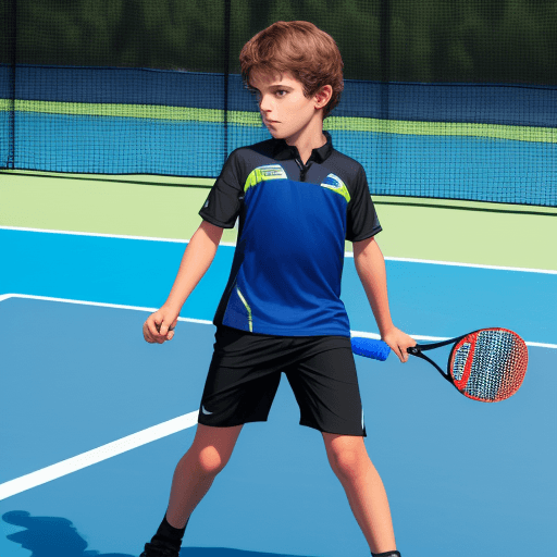 AI generated: boy playing padel showing full bodyl