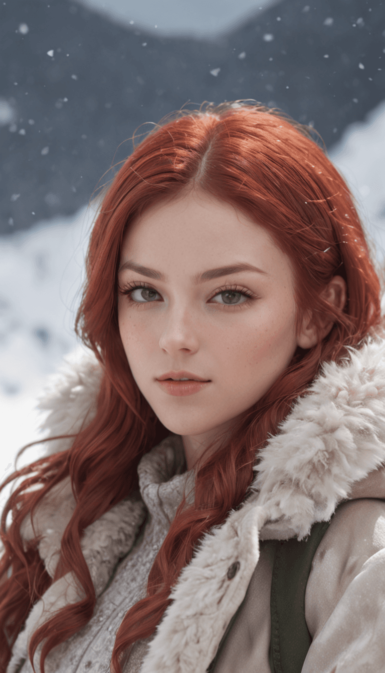 AI generated: masterpiece, award winning, concept art, centered, highly detailed, 1girl, red wavy hair, green eyes...