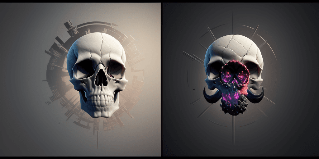 AI generated: create a unique logo for me;rfktrstyle A skull made up of different organs of the body, 16k, high qu...