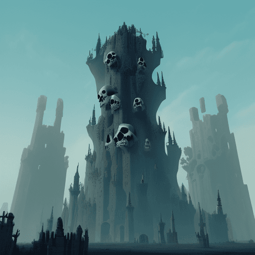 AI generated: 10 skull towers