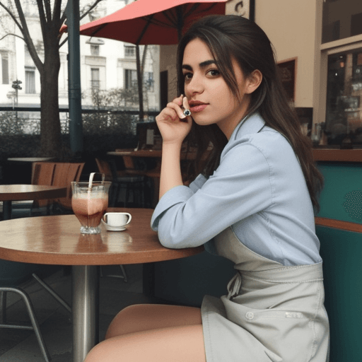 AI generated: chica tomando cafe