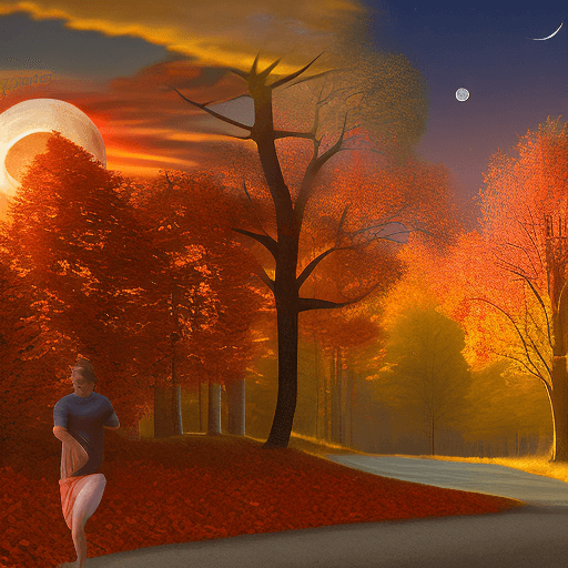 AI generated: Create a hyper-realistic image of a 35-year-old fitness. The scene takes place during a sunset in an...