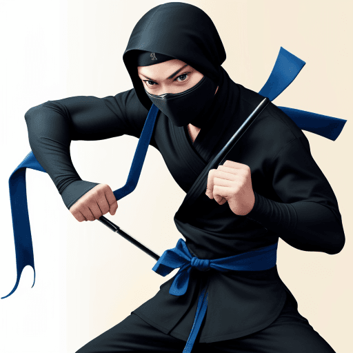 AI generated: ninja, wepons