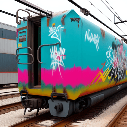 AI generated: Graffiti on rail cars
