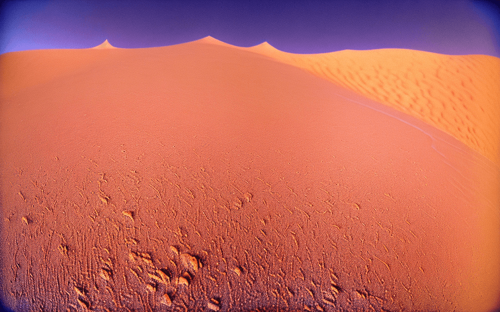 AI generated: photo of a massive sand dune rising out of the desert taken by sergey prokudin-gorsky (documentary p...