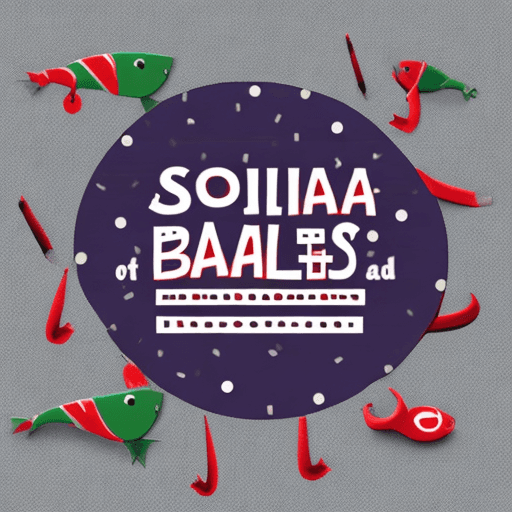 AI generated: Social media square logo for an online store called "Jingle Baits". It's an advent calendar with fis...