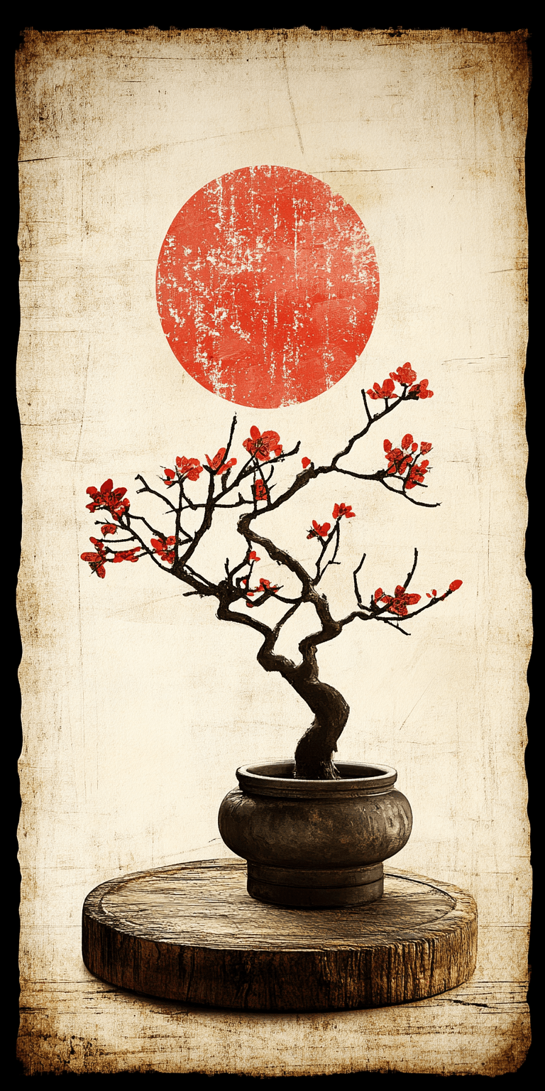 AI generated: Oriental painting, muted tonalities, traditional oriental backgrounds --chaos 75 --ar 1:2 --style ra...