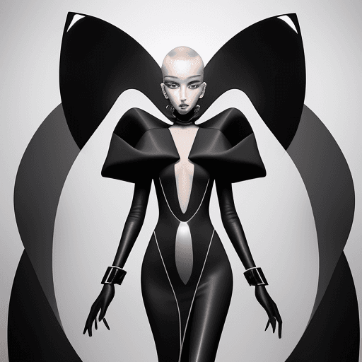 AI generated: Conceptualize a cutting-edge fashion illustration that seamlessly blends futuristic elegance with av...