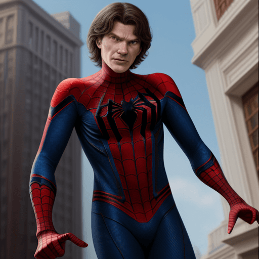 AI generated: Javier Milei, 55 years old,  as spiderman, marvel, disney style, hiperrealistic, cartoony, 