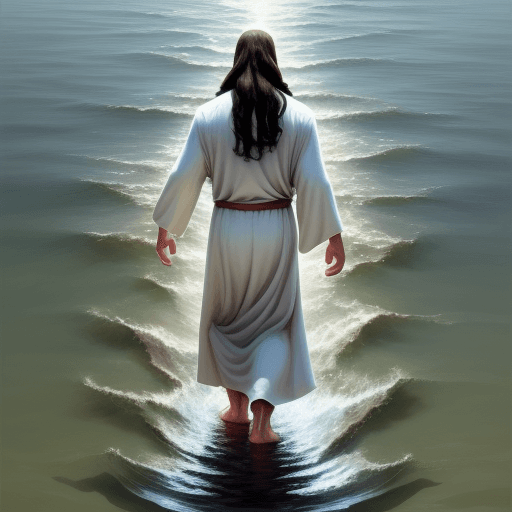 AI generated: Jesus walk on the water,