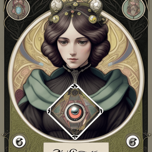 AI generated: Tarot card with detailed complex frame around the outside | Portrait at the head of the carapuce Pok...
