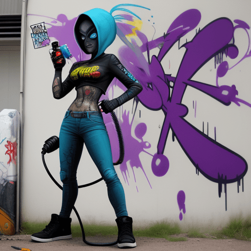 AI generated: comic character looking like a graffiti sprayer