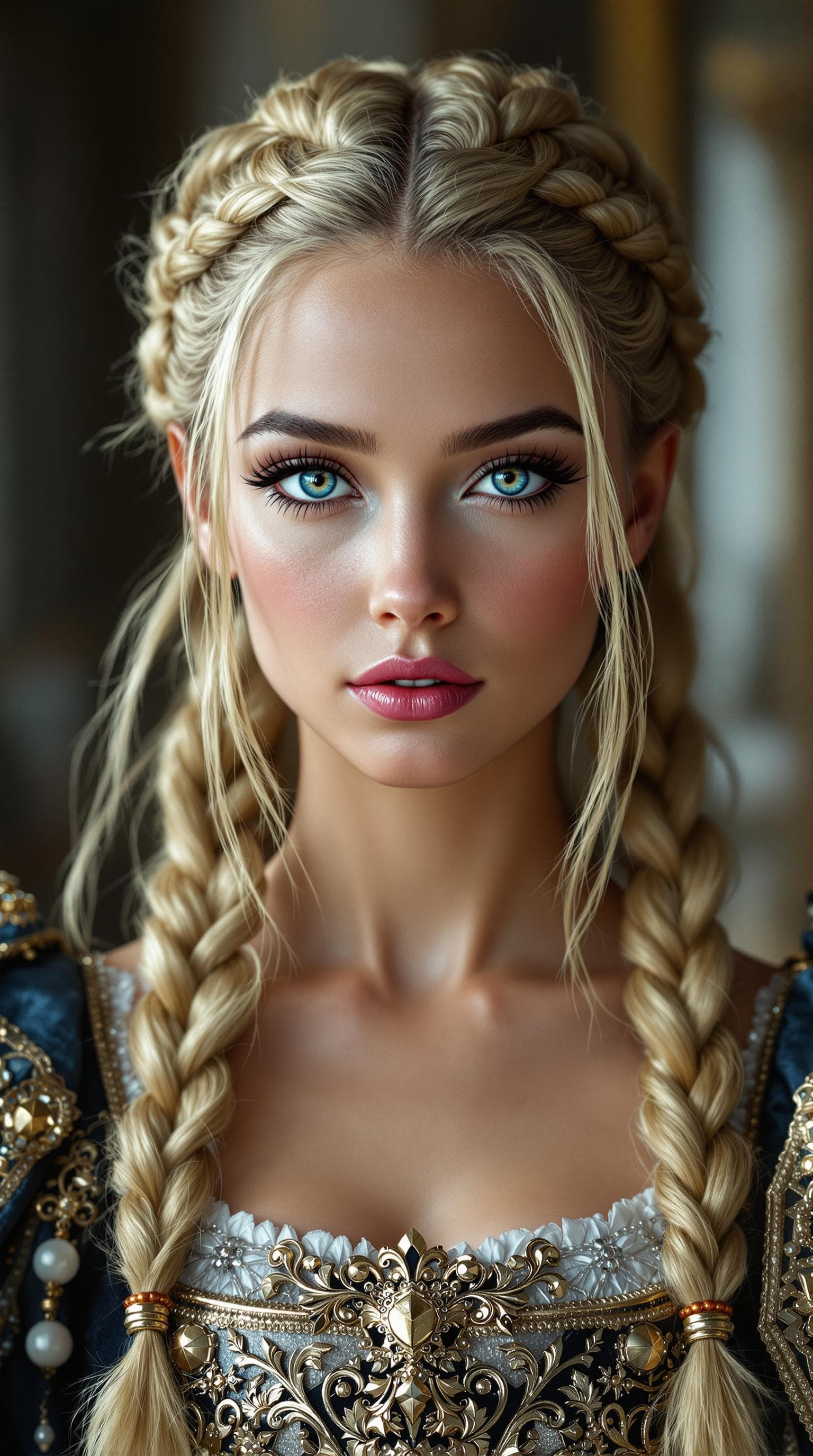 AI generated: A professional photograph of the most beautiful fourth-grade girl in the world, Queen, depicted in a...