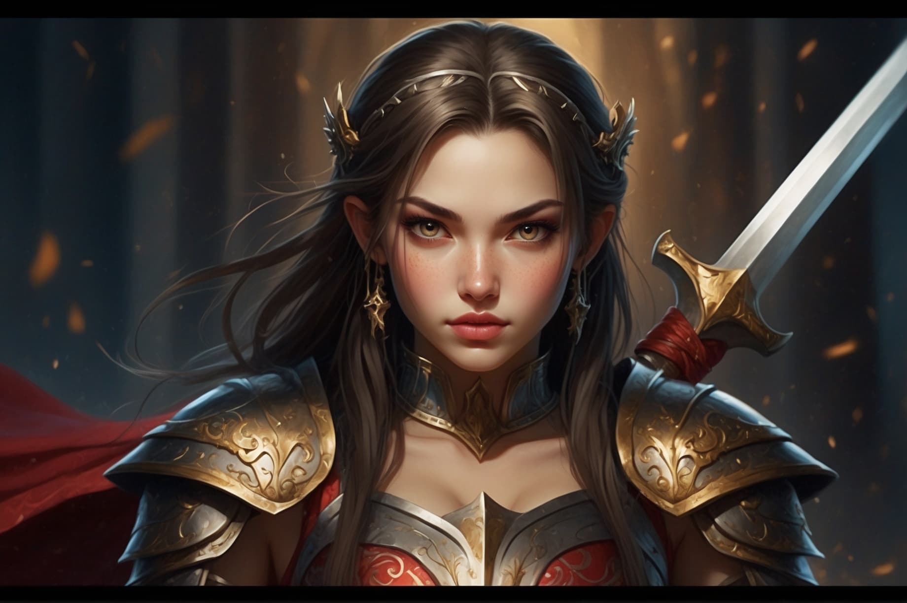 AI generated: A gorgeously fierce Bulgarian princess, possessing flawless curves and adorned in ancient Bulgarian ...