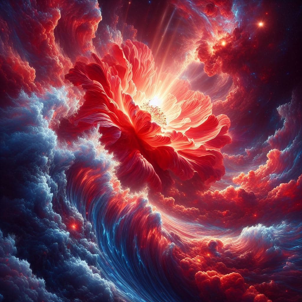 AI generated: The Great Wave : "Blossoming Cataclysm" Photorealistic : State-of-the-art photorealistic , leveragin...
