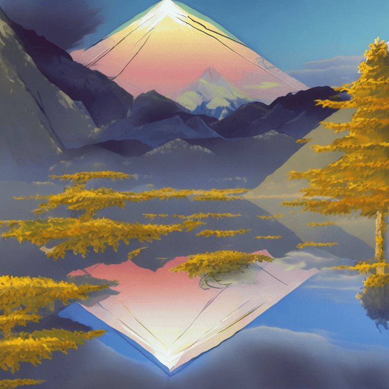 AI generated: 8k, soft-anime style painting. Imagine a pristine mountain lake, surrounded by majestic snow-capped ...