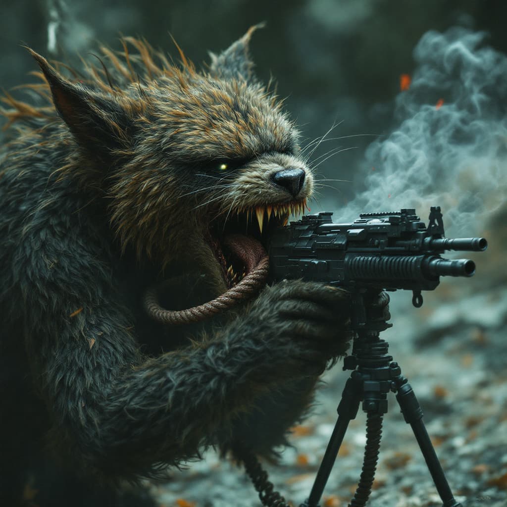 AI generated: Uzi from Murder Drones performing Oral on a Furry Knot